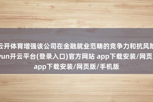 云开体育增强该公司在金融就业范畴的竞争力和抗风险才气-kaiyun开云平台(登录入口)官方网站 app下载安装/网页版/手机版