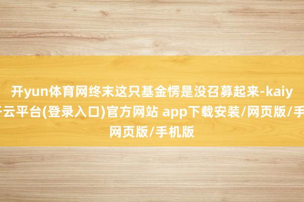 开yun体育网终末这只基金愣是没召募起来-kaiyun开云平台(登录入口)官方网站 app下载安装/网页版/手机版
