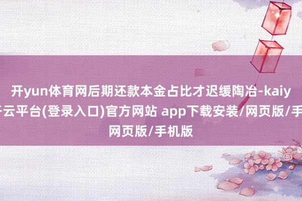 开yun体育网后期还款本金占比才迟缓陶冶-kaiyun开云平台(登录入口)官方网站 app下载安装/网页版/手机版
