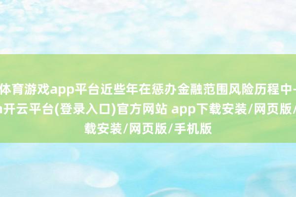 体育游戏app平台近些年在惩办金融范围风险历程中-kaiyun开云平台(登录入口)官方网站 app下载安装/网页版/手机版